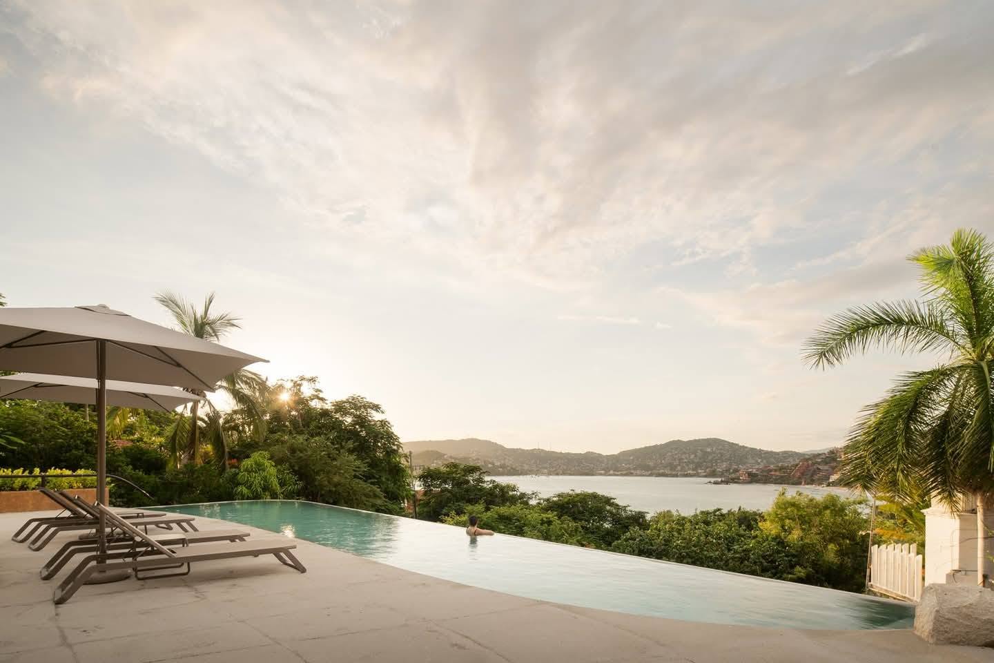 Infinity pool overlooking Zihuatanejo Bay