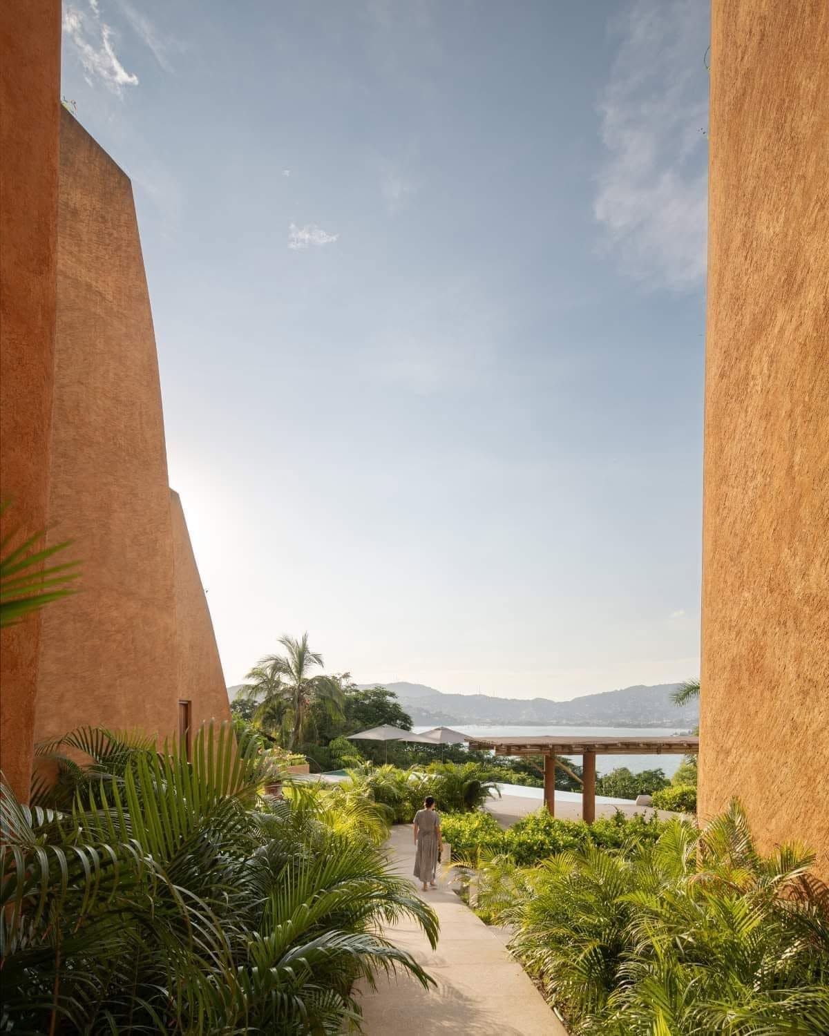 Landscaped paths with ocean views