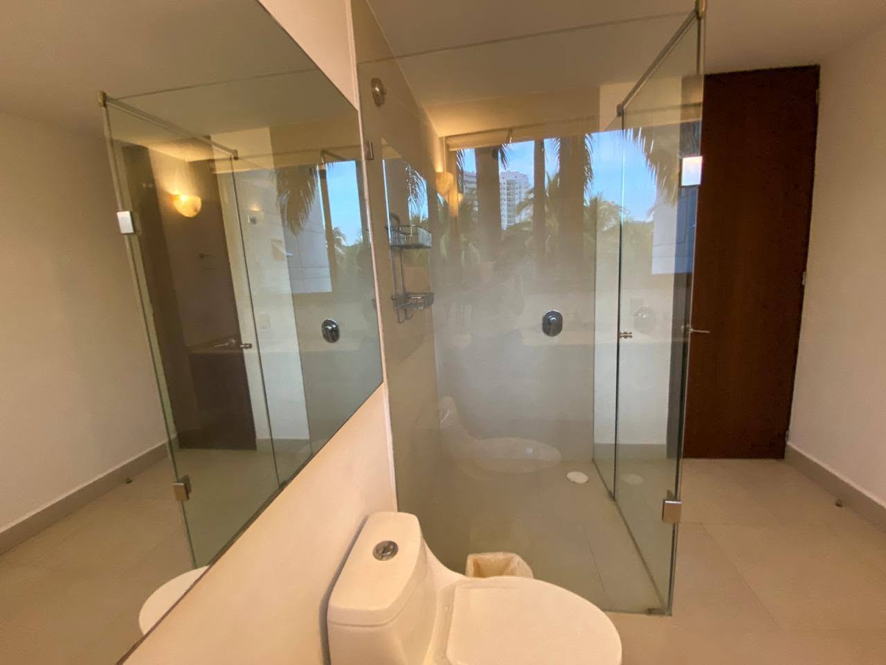 Full bathroom with glass shower