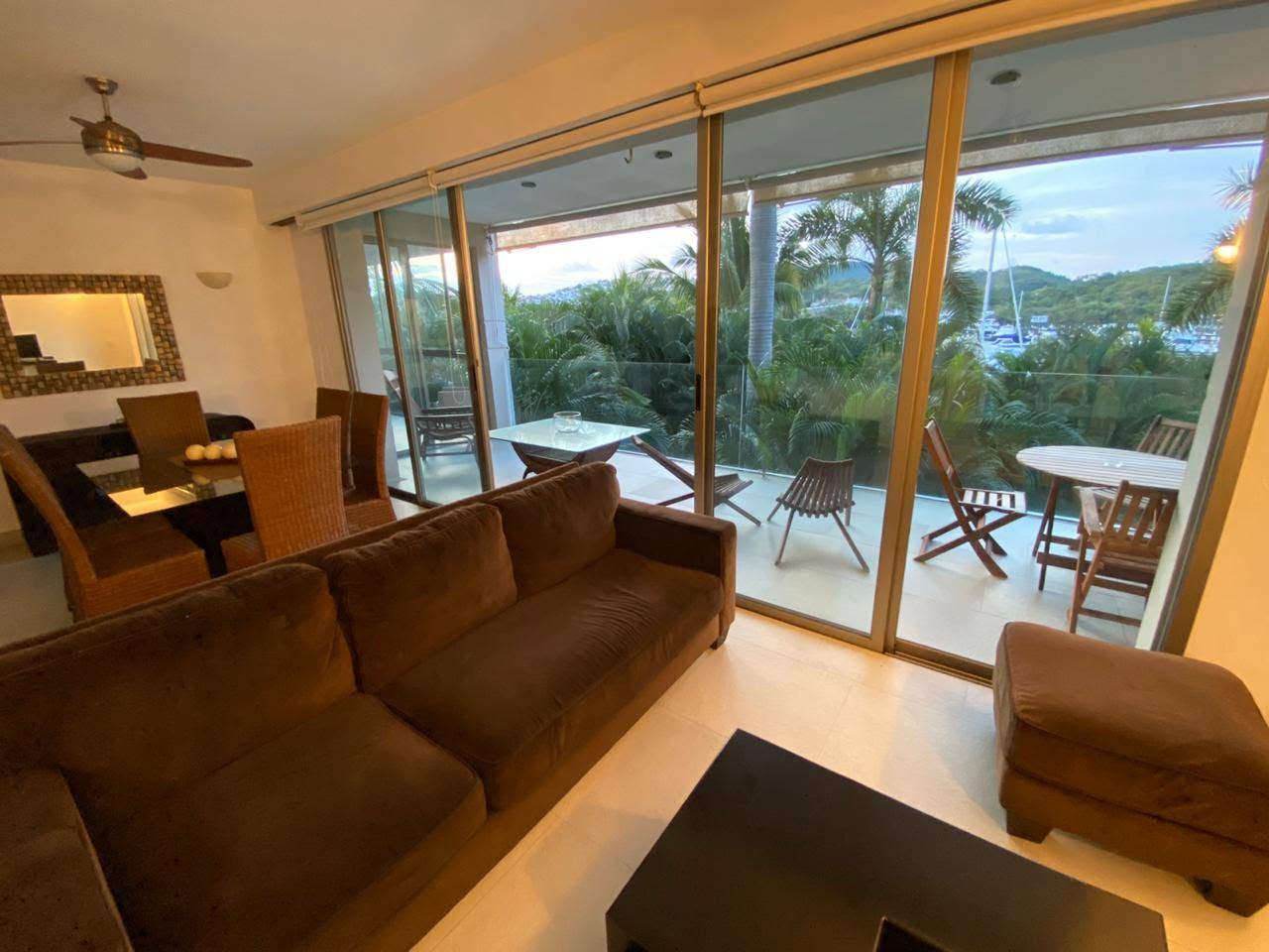 Private terrace overlooking Marina Ixtapa