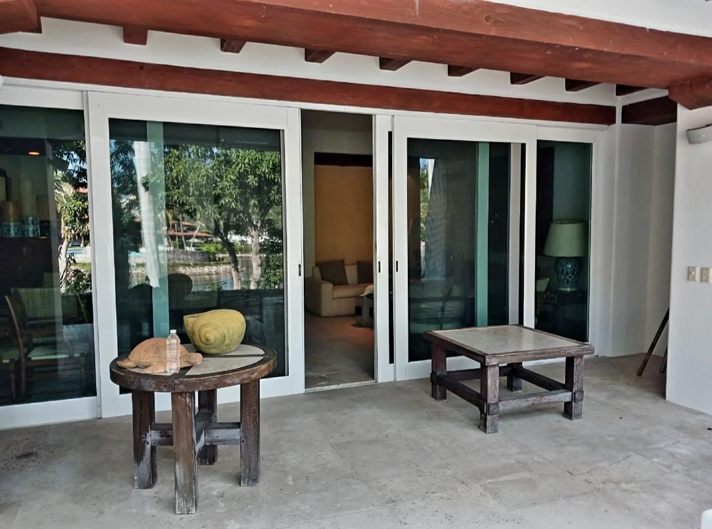Covered terrace at a Marina Real villa