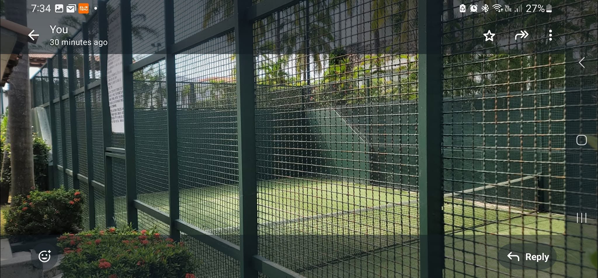 Paddle court amenity