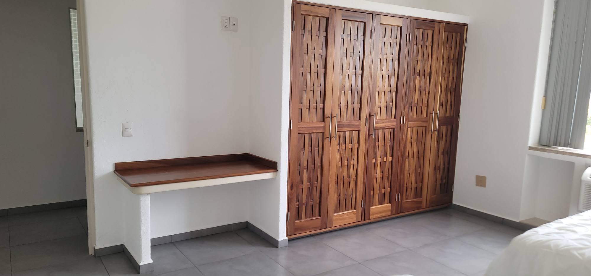 Bedroom closet and built-in desk