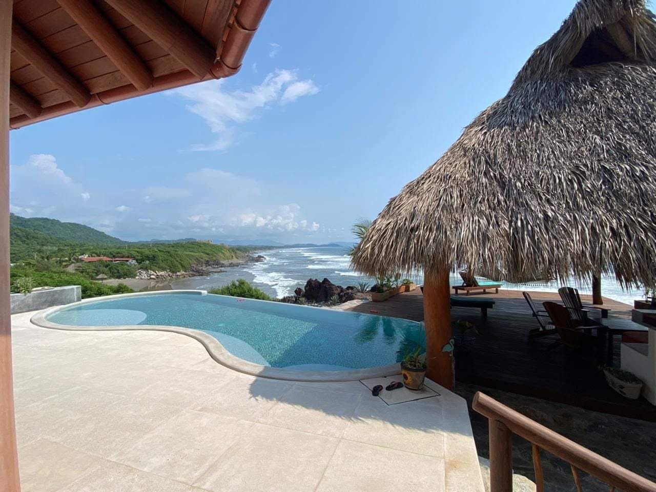 Infinity pool overlooking the Troncones coast