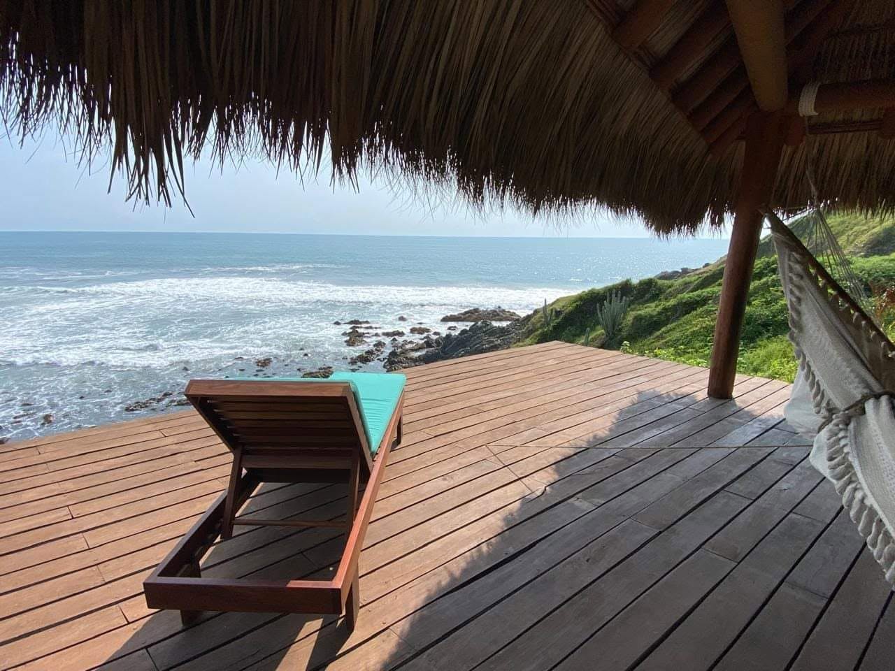 Oceanfront tanning deck and hammock