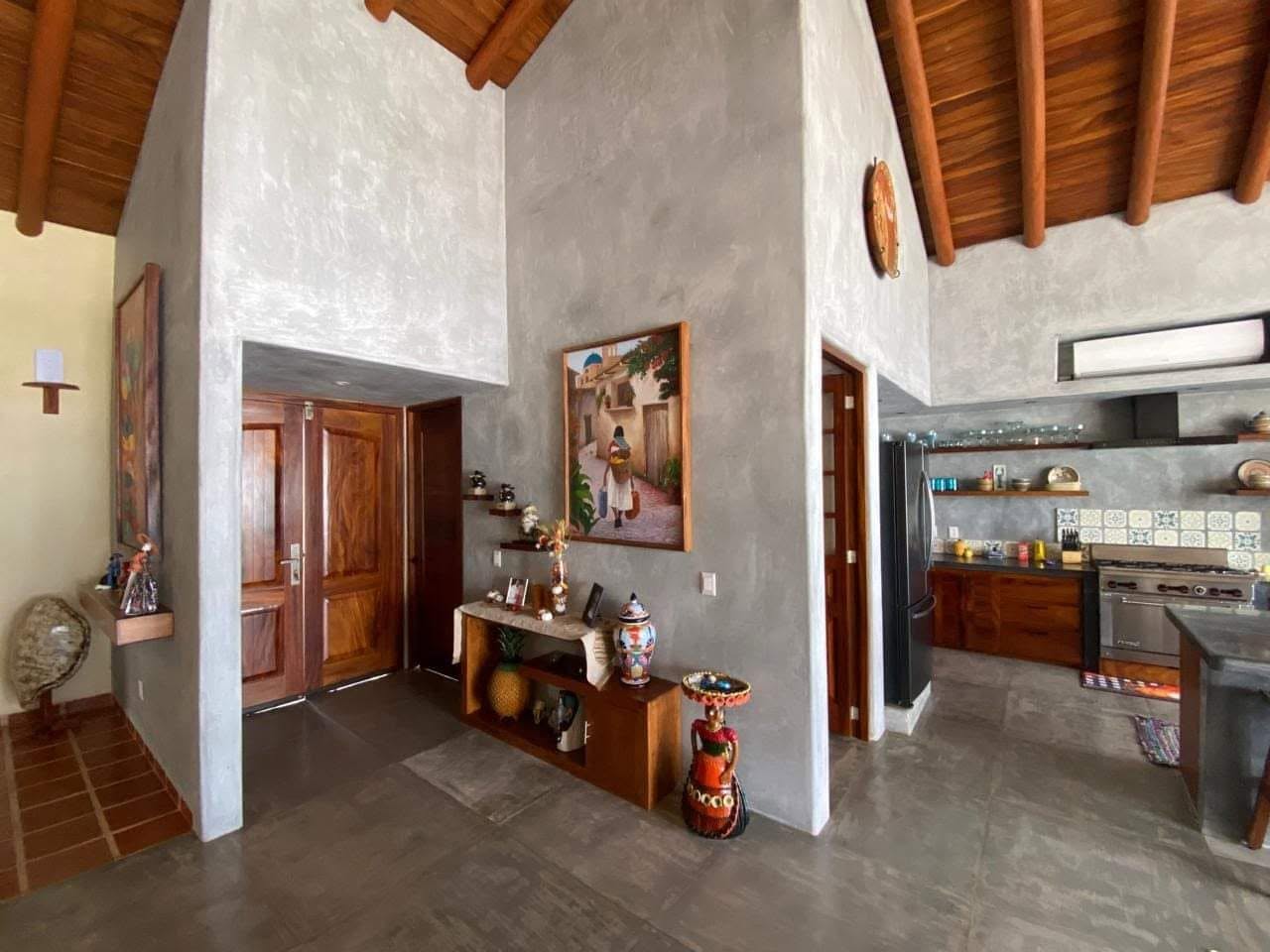 Open living area and kitchen
