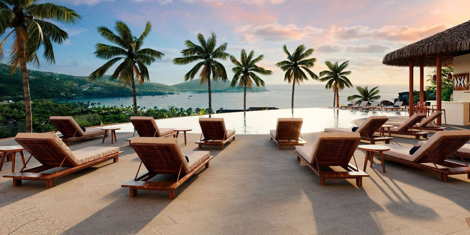 Infinity pool overlooking Zihuatanejo Bay
