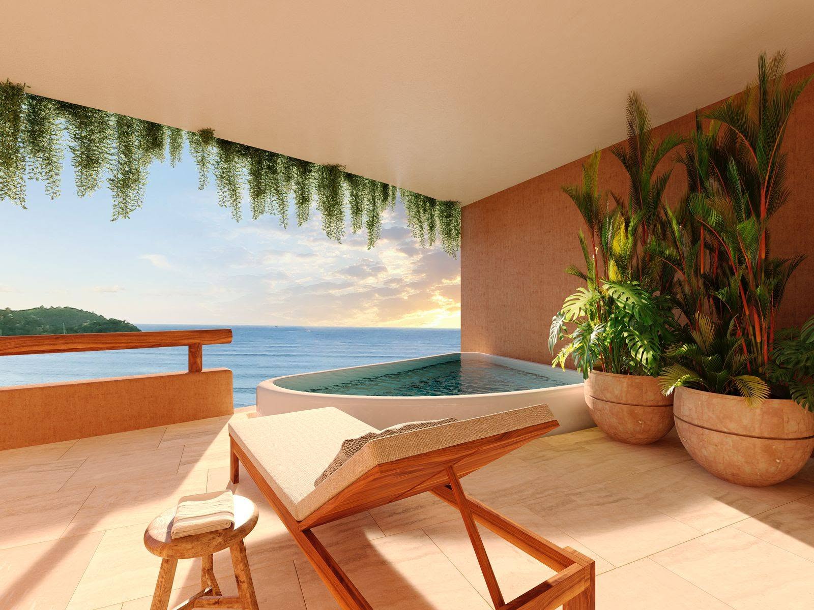 Private plunge pool and ocean-view terrace