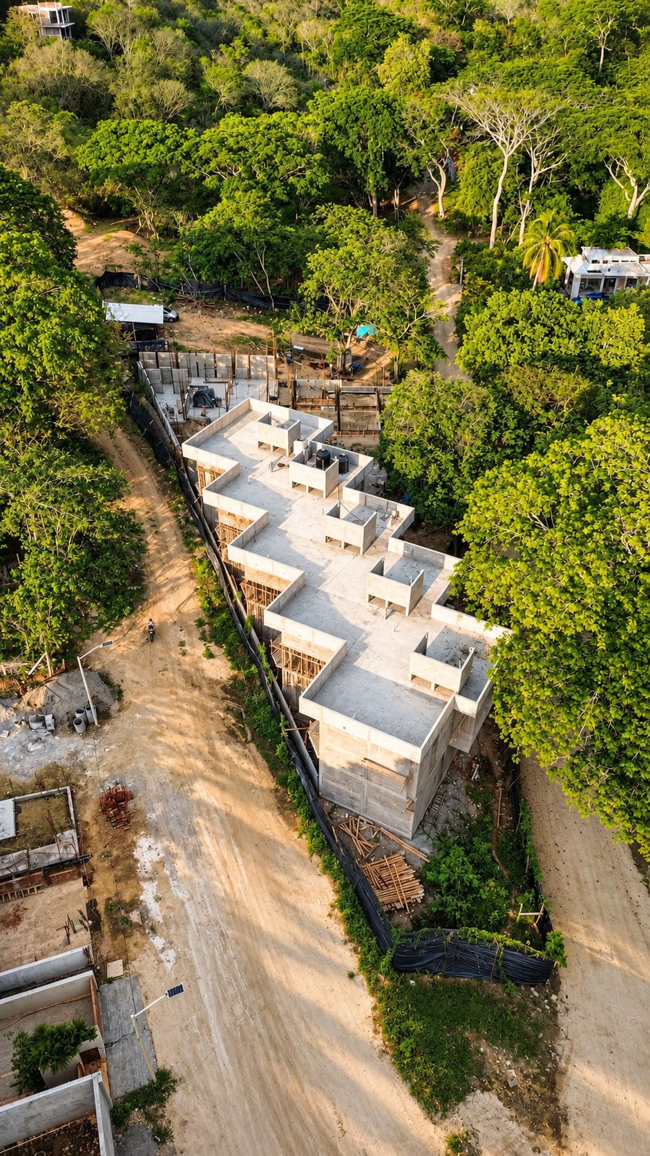 Vista del conjunto en construcción